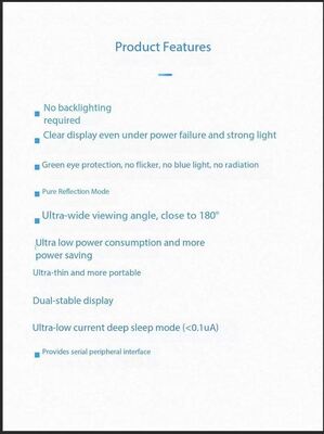 2.9 inch E-paper Display with 128x296 Resolution and 3-wire SPI/4-wire SPI Interface