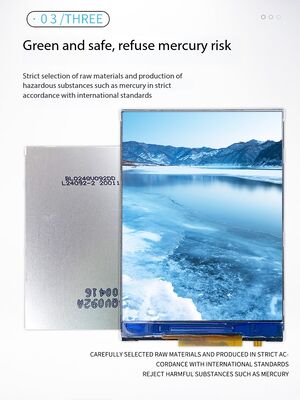 2.4 Inch IPS TFT Color Display with 240x320 Resolution, MIPI 2Lane Interface, 250nits Brightness and 6 CHIP-WHITE LEDS TFT LCD Screen
