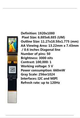 0.60-inch Micro OLED Display | 3000 Brightness, 120Hz High Refresh Rate, Dual Interfaces (I2C/MIPI) Suitable for Outdoor Detection / VR Devices, HD Self-illumination, Quick Integration