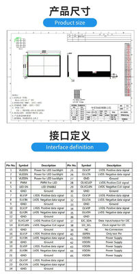 10.1 inch IPS TFT LCD Module with 1920RGBx1200 Resolution and Dual LVDS Interface